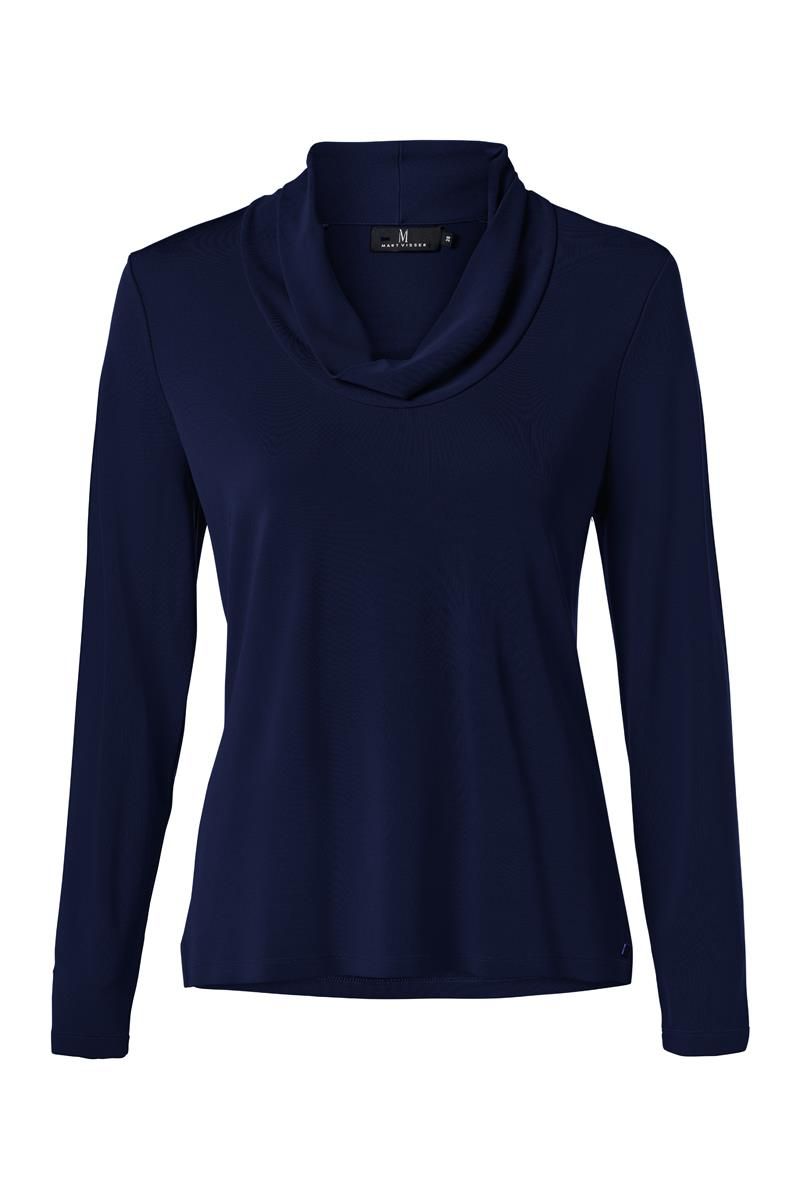 Elegantes Jersey-Langarmshirt mit Wasserfallausschnitt