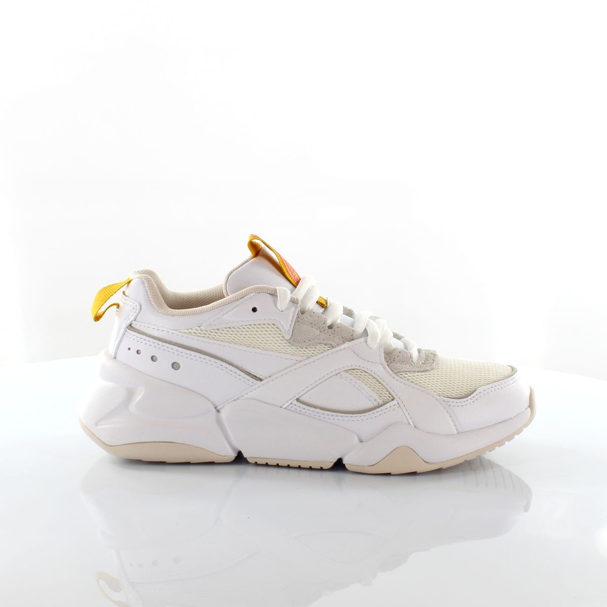 Klobige Sneaker aus Mesh und Leder