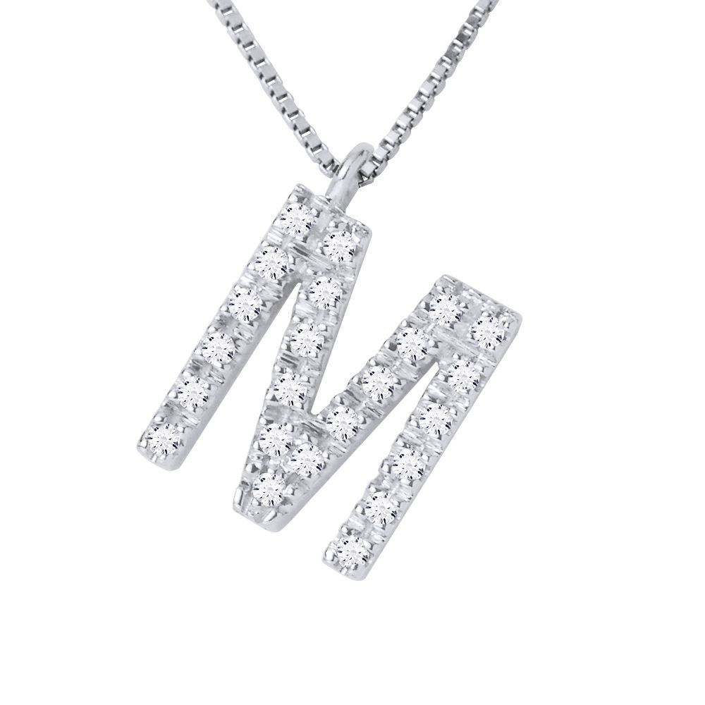 Diamant-Halskette mit Buchstabe M