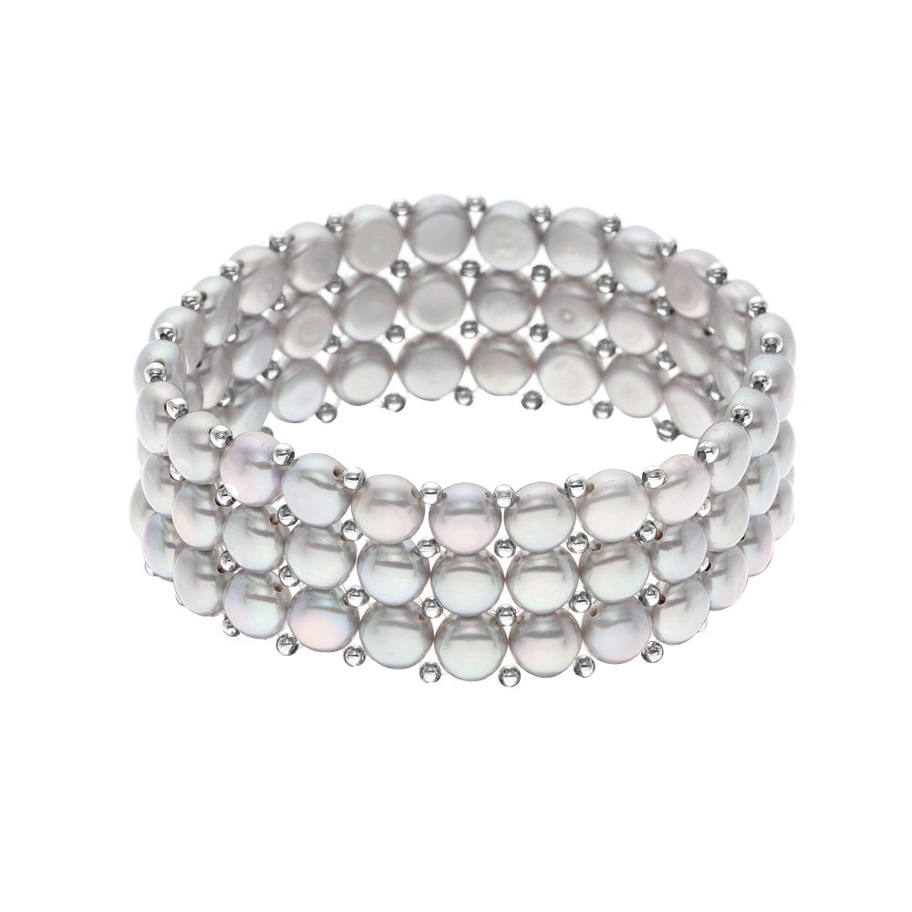 Dreireihiges Süßwasserperlen Armband