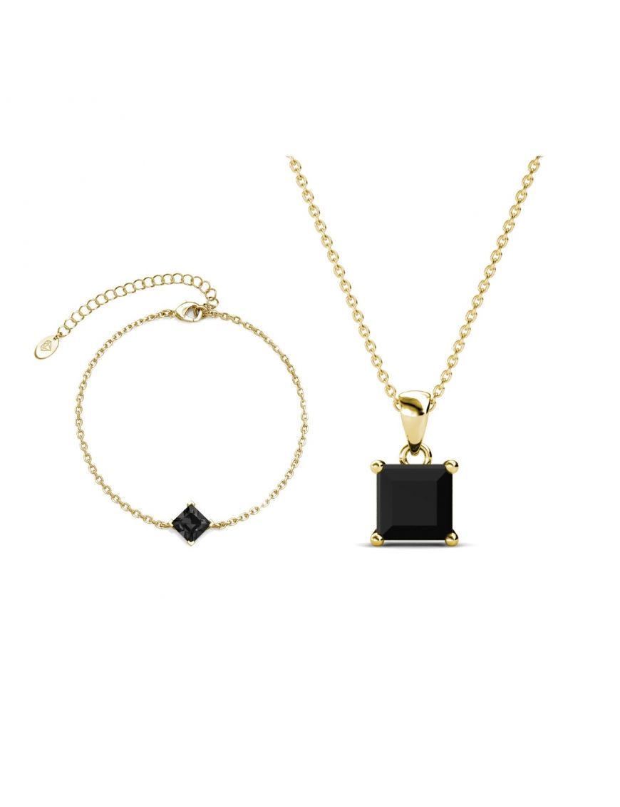 Elegantes Schmuckset mit quadratischem Kristall