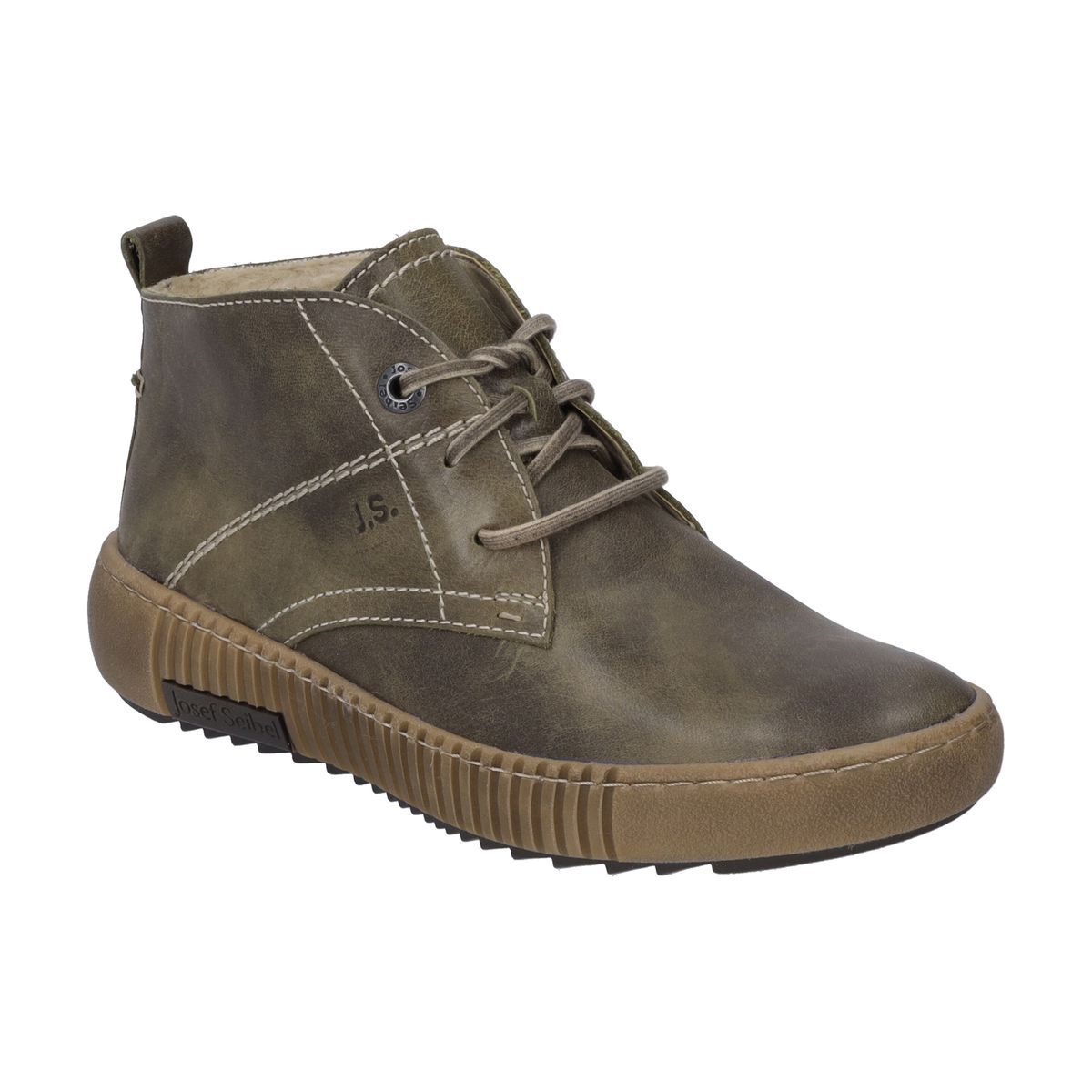 Warm gefütterte Leder-Schnürstiefeletten