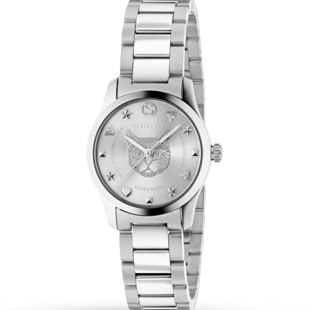 G-Timeless Armbanduhr mit Katzenmotiv