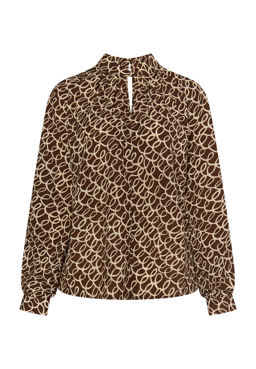 Bluse mit Grafikprint und Cut-out