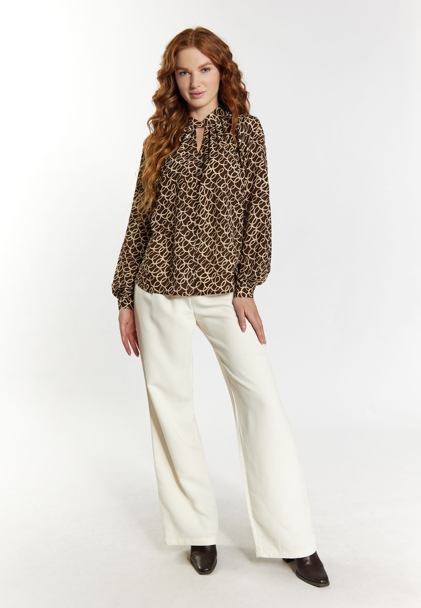 Bluse mit Grafikprint und Cut-out