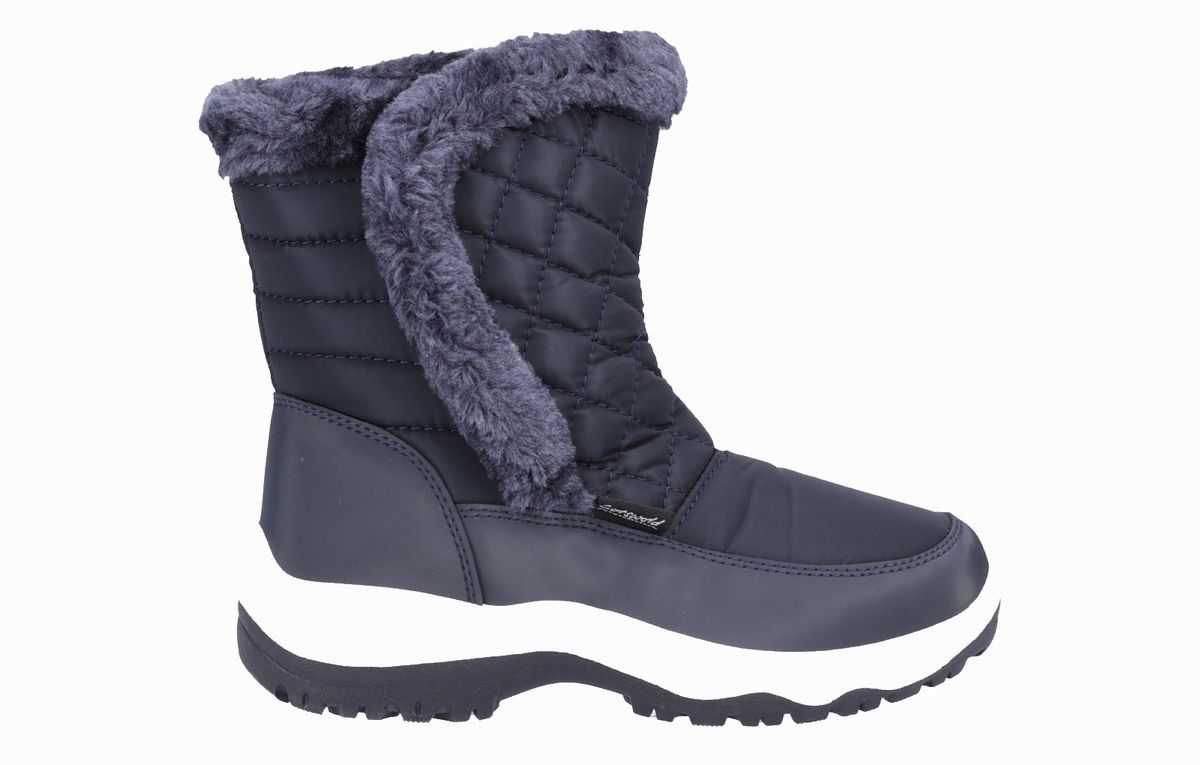 Gesteppte Schneestiefel mit Kunstfell