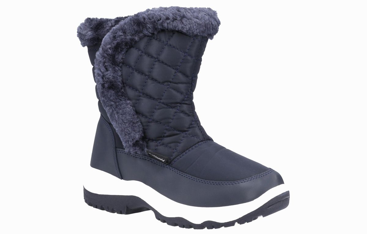 Gesteppte Schneestiefel mit Kunstfell