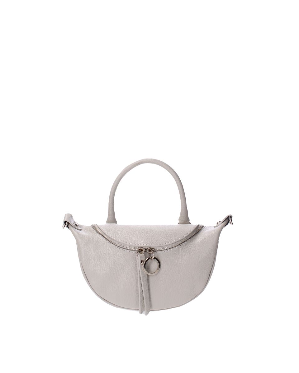 Halbrunde Lederhandtasche mit Tragegriff