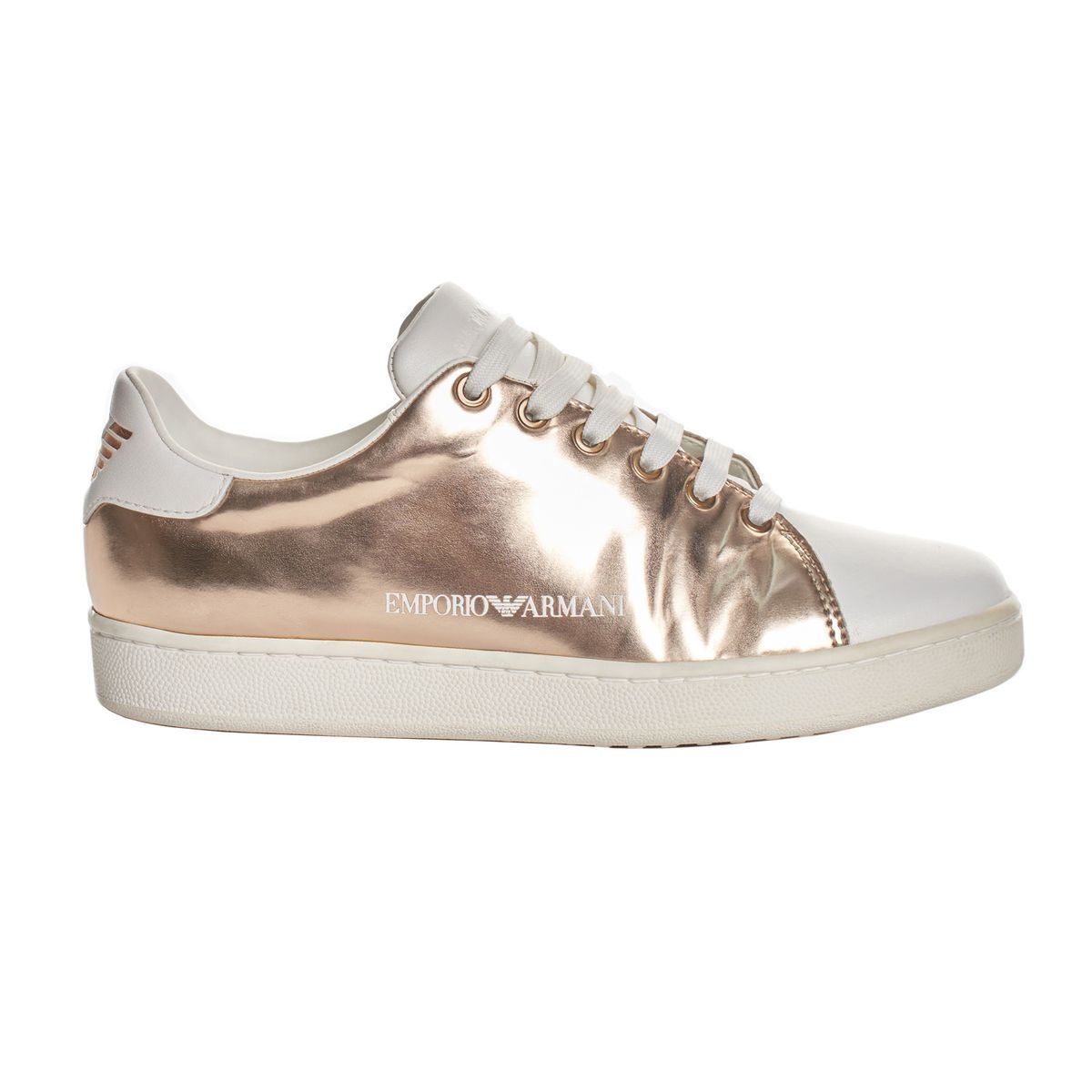 Low-Top Sneaker mit Metallic-Finish