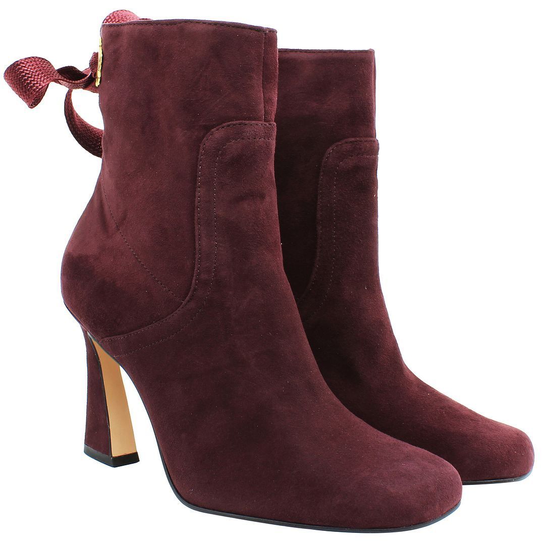Elegante Wildleder-Stiefeletten mit Schleife
