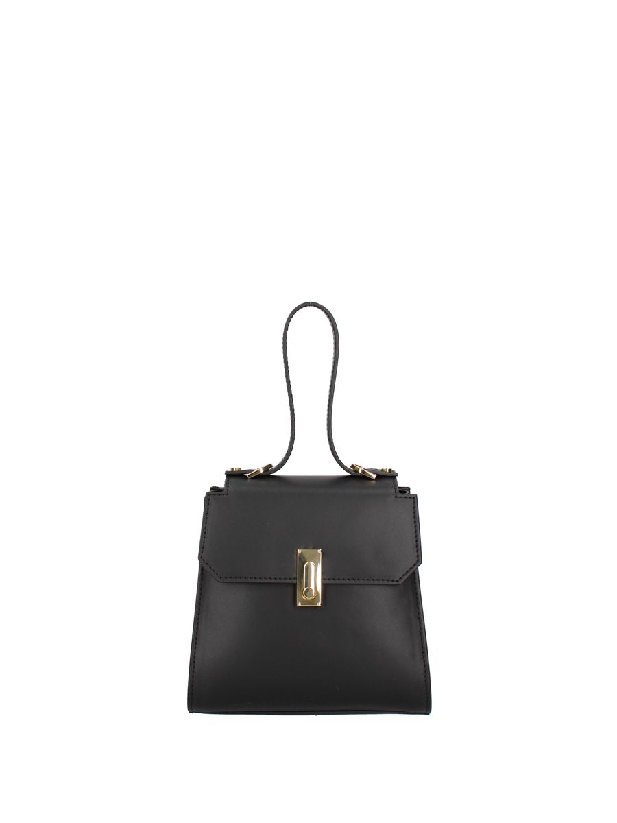 Strukturierte Lederhandtasche mit Griff