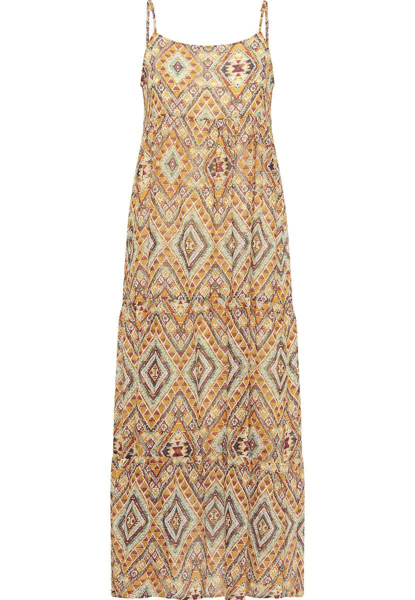 Stufen-Maxikleid mit Ethno-Print