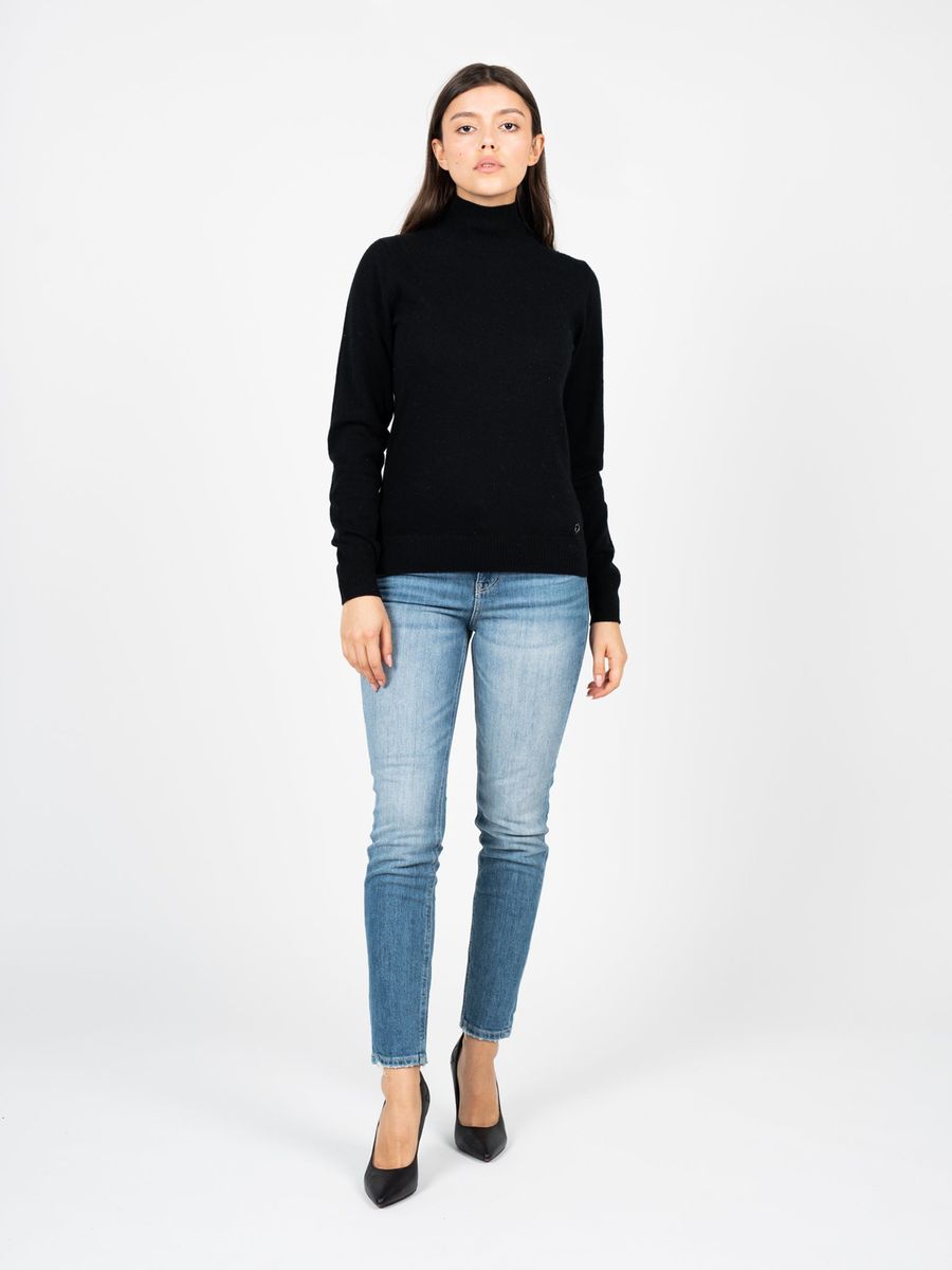 Skinny-Jeans mit mittlerer Leibhöhe und Fransen