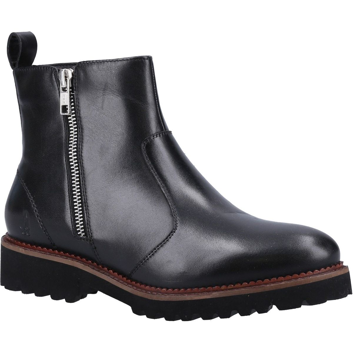 Lederstiefeletten mit klobiger Sohle