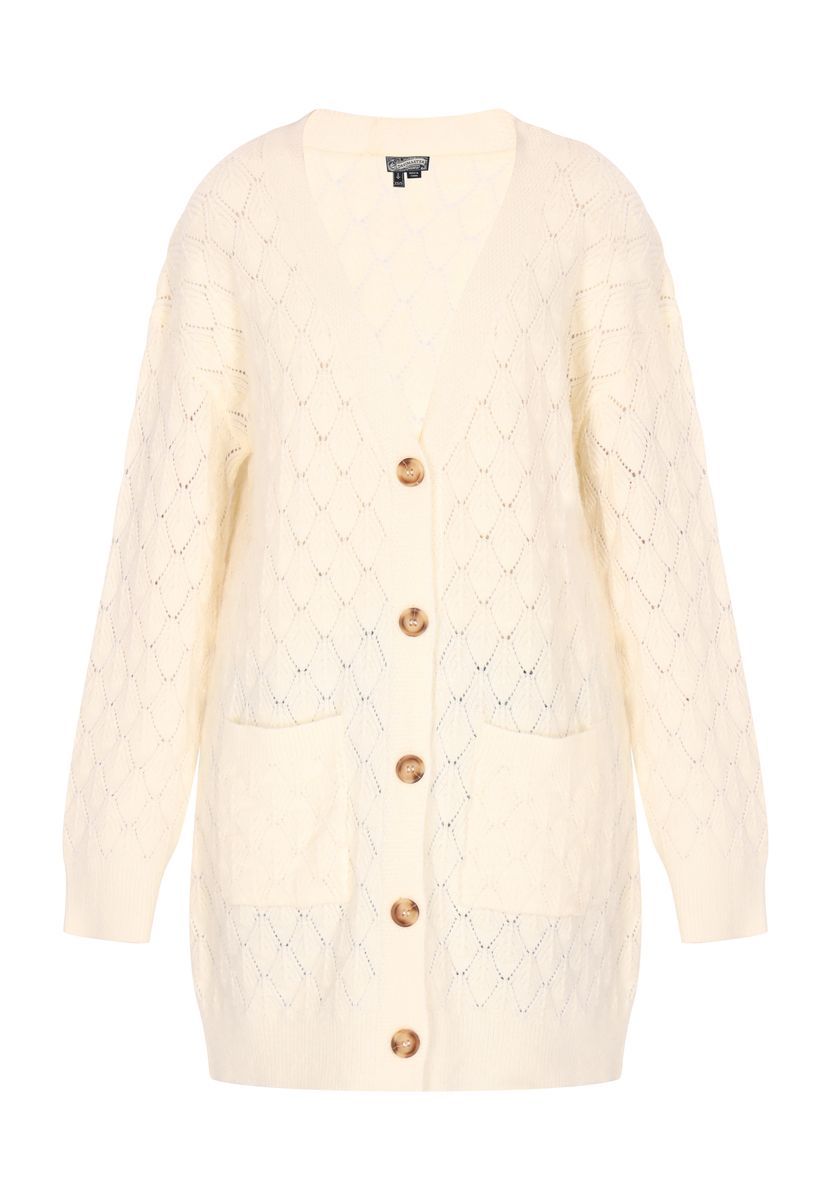 Gemütlicher langer Cardigan mit Rautenmuster