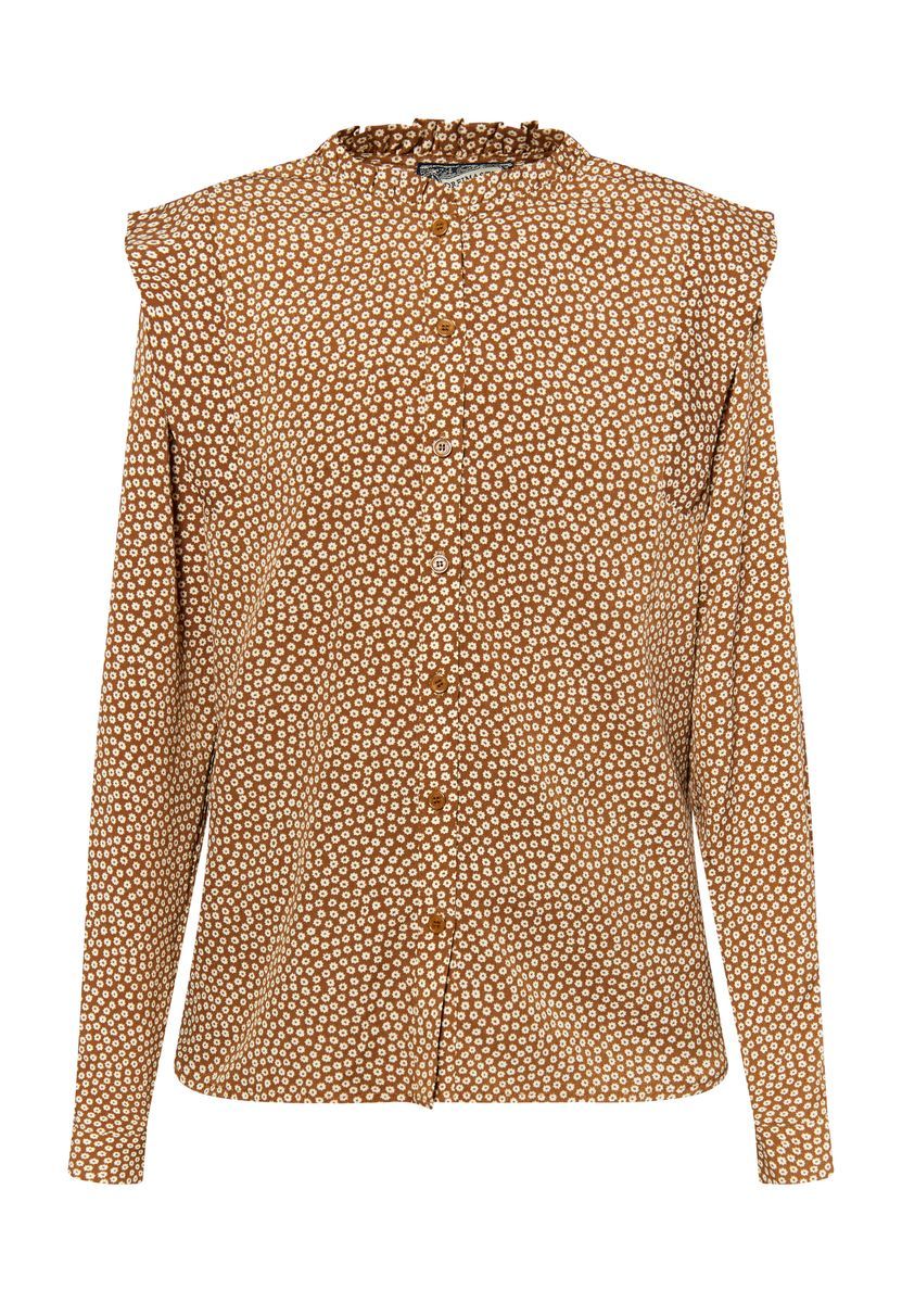Romantische Bluse mit Blumenmuster und Rüschen