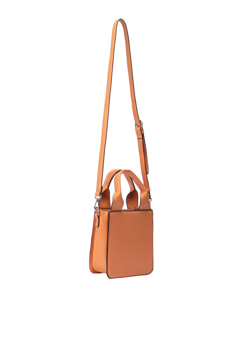 Strukturierte Henkeltasche mit Blumendetail