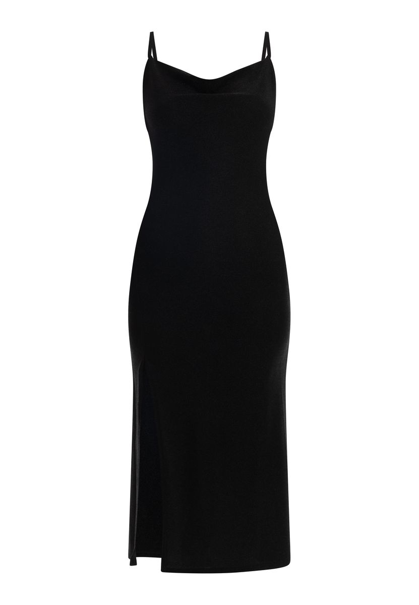 Schimmerndes Metallic-Midi-Trägerkleid