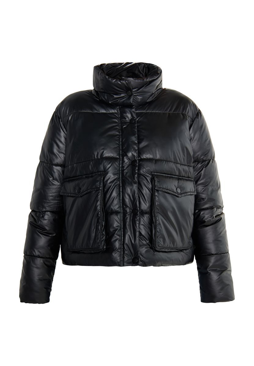 Schimmernde Steppjacke mit Taschen