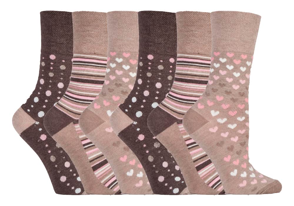 Gemusterte Bambus-Komfortsocken im Set
