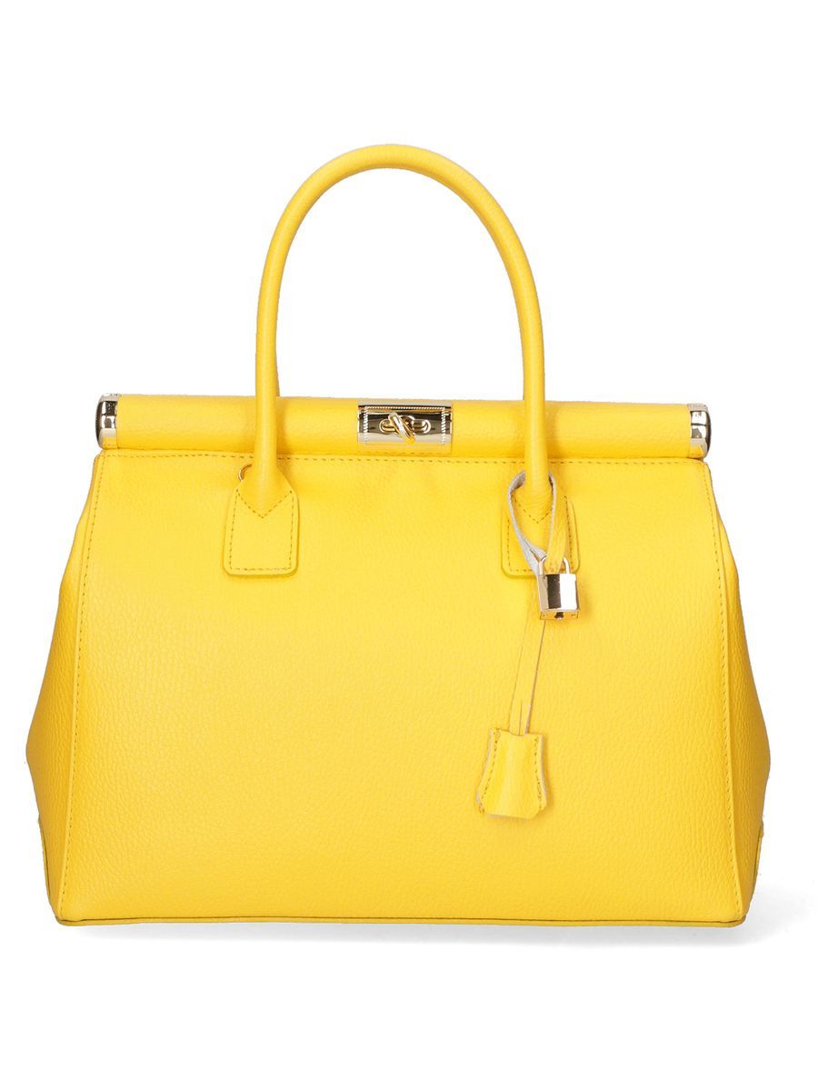 Elegante Henkeltasche aus genarbtem Leder
