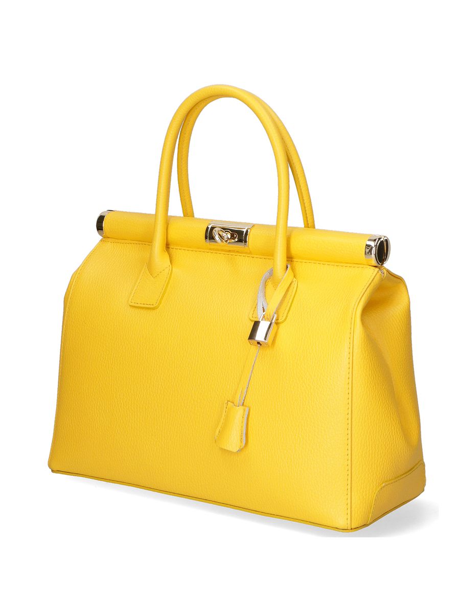 Elegante Henkeltasche aus genarbtem Leder