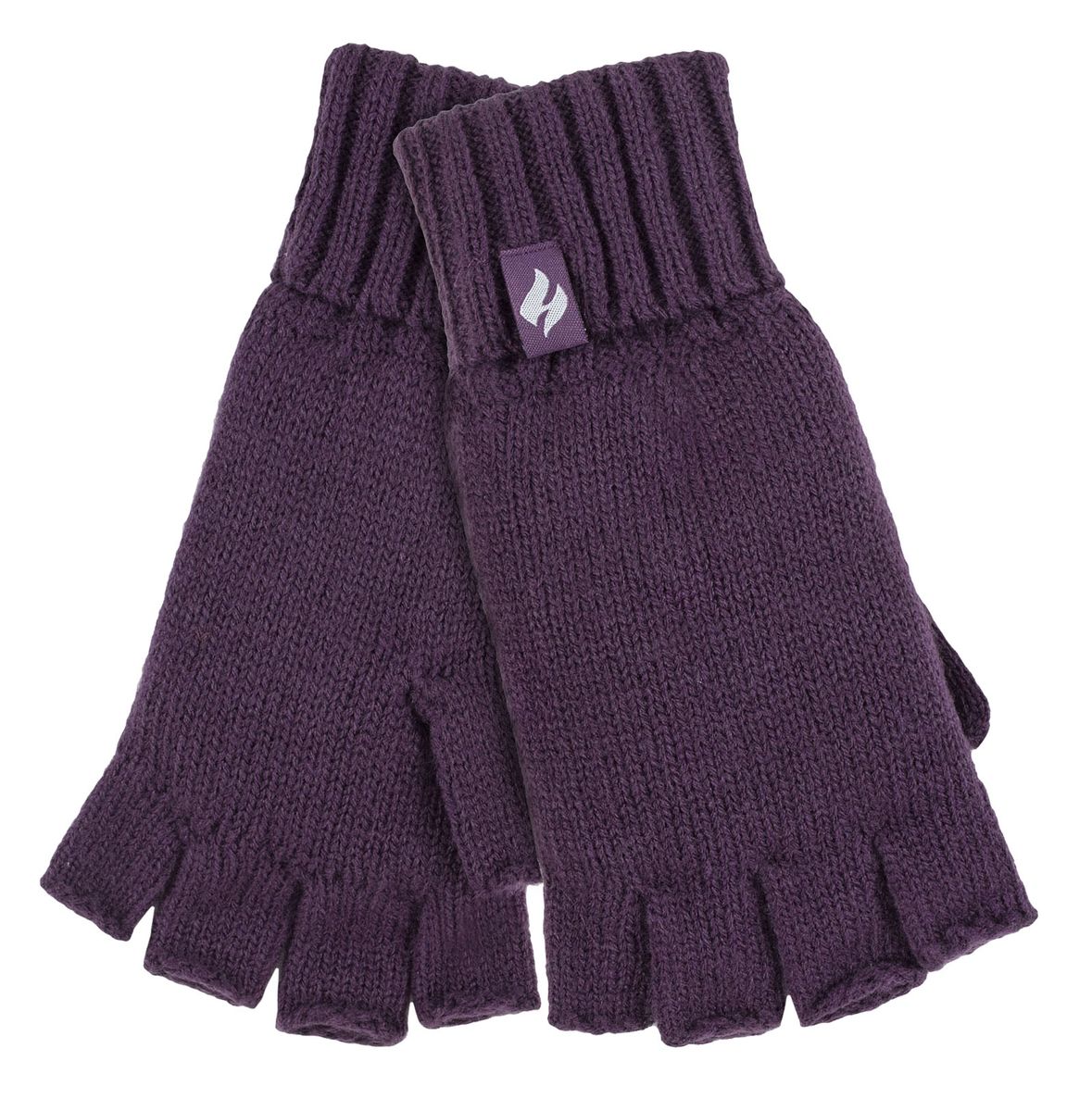 Gerippte fingerlose gestrickte Thermo-Handschuhe