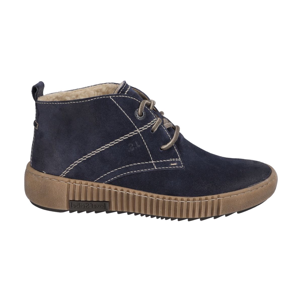 Schnürstiefeletten aus Veloursleder