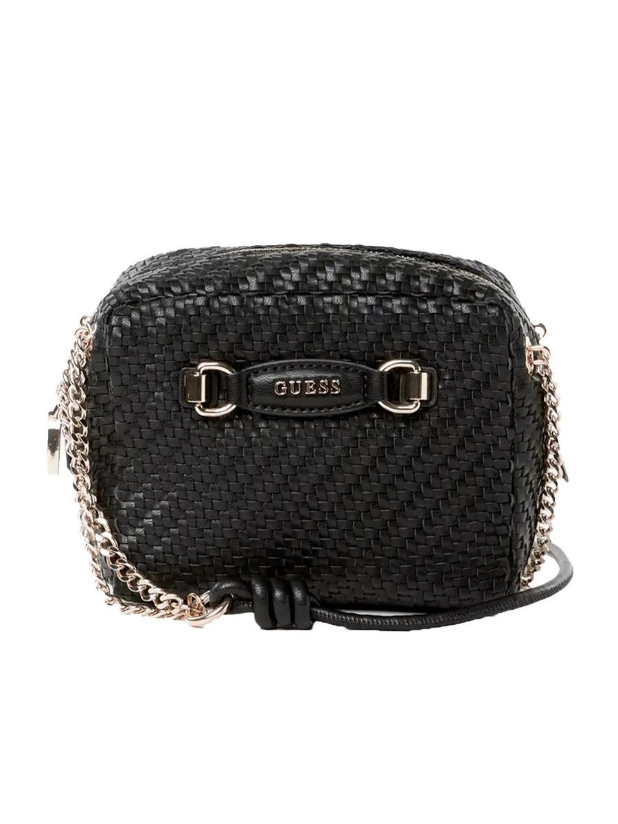 Crossbody-Kameratasche mit Flechtoptik