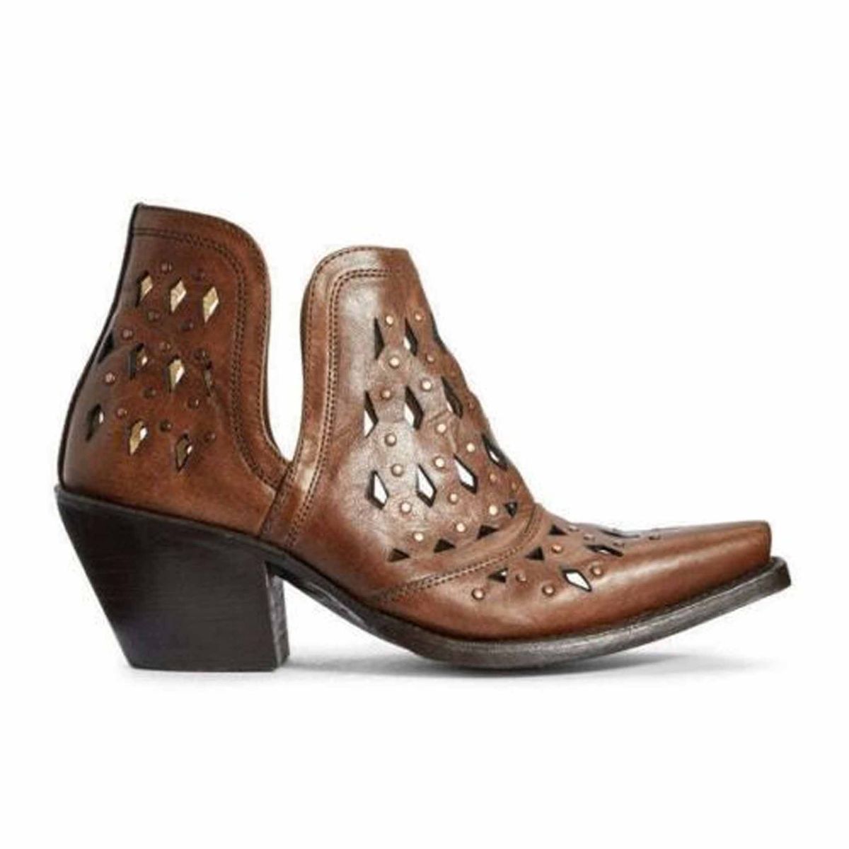 Western-Stiefeletten mit Rauten-Ausschnitten