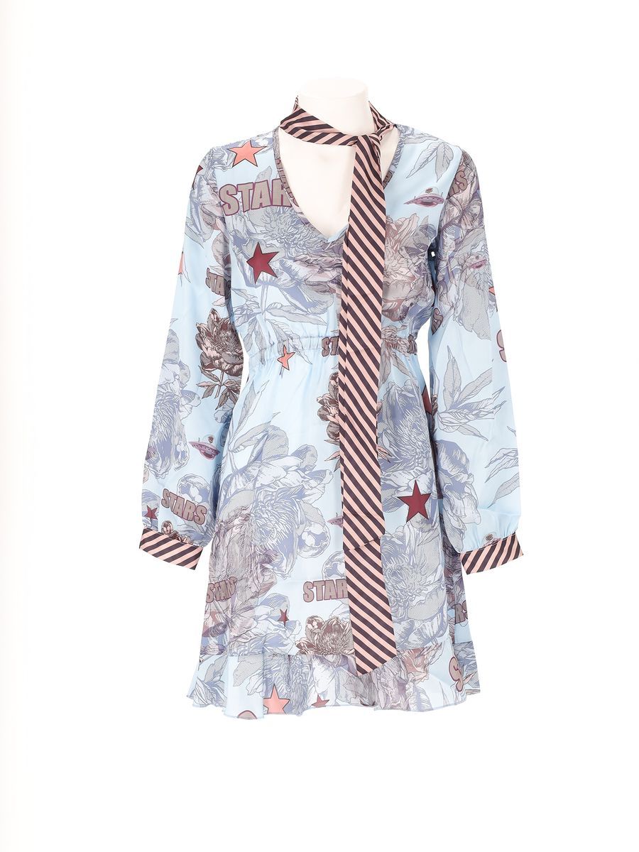Verspieltes Kleid mit Blumen- und Sternenprint