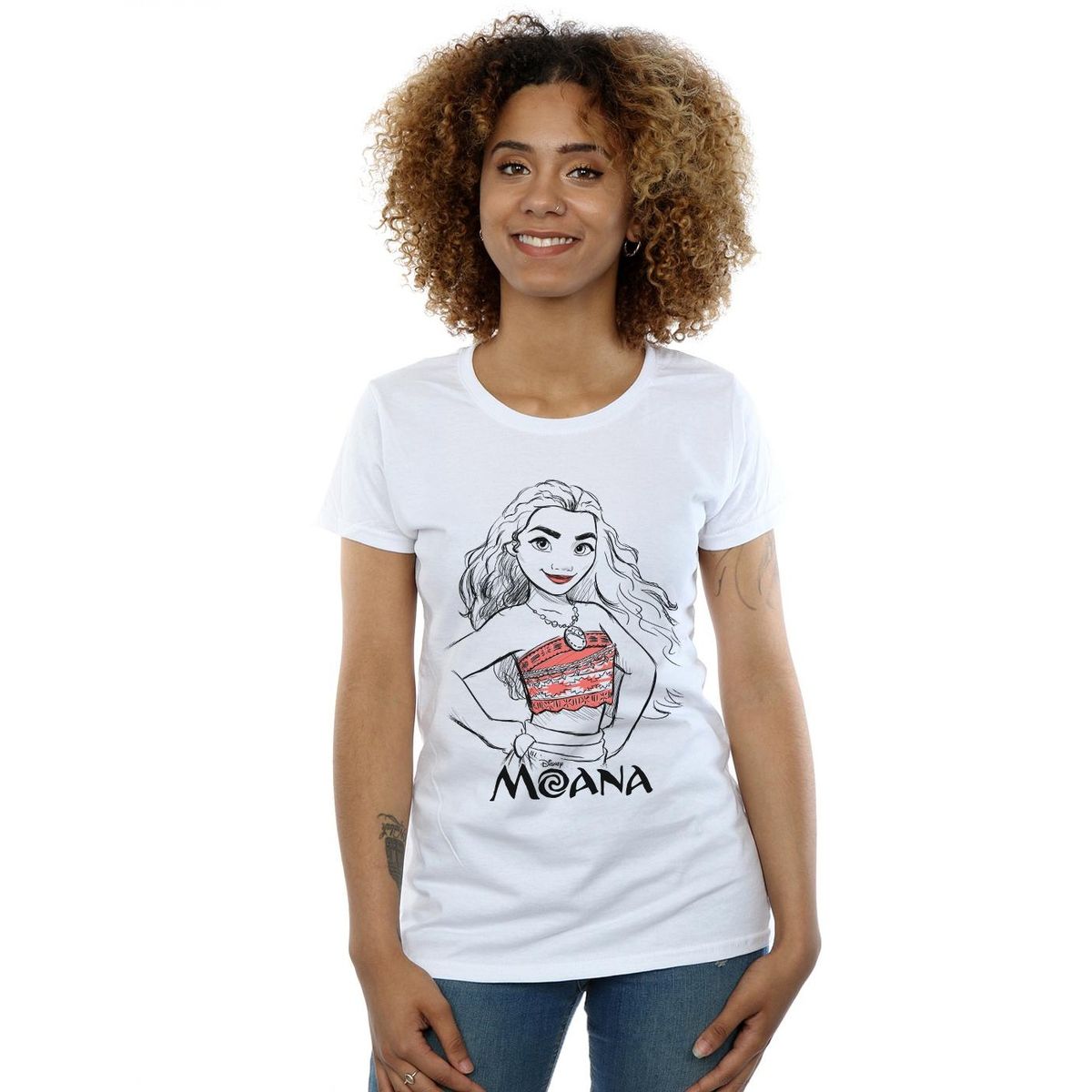 Baumwoll-T-Shirt mit Vaiana-Skizze