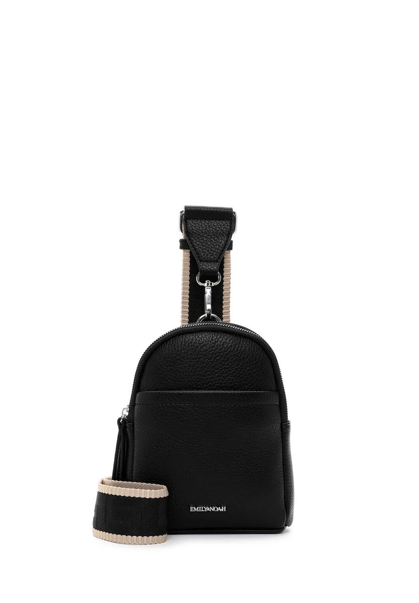 Strukturierte Sling-Tasche mit Grafik-Gurt