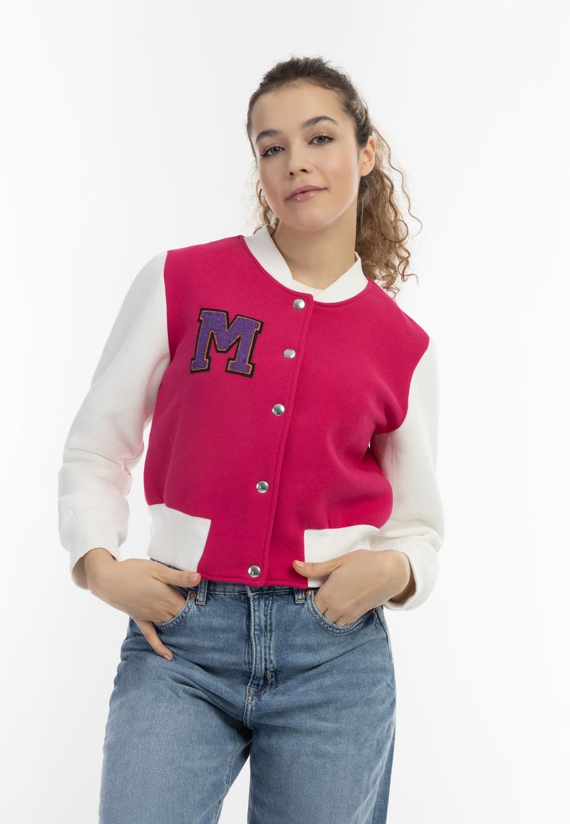 Lebendige Sweatshirt-Jacke im Varsity-Look