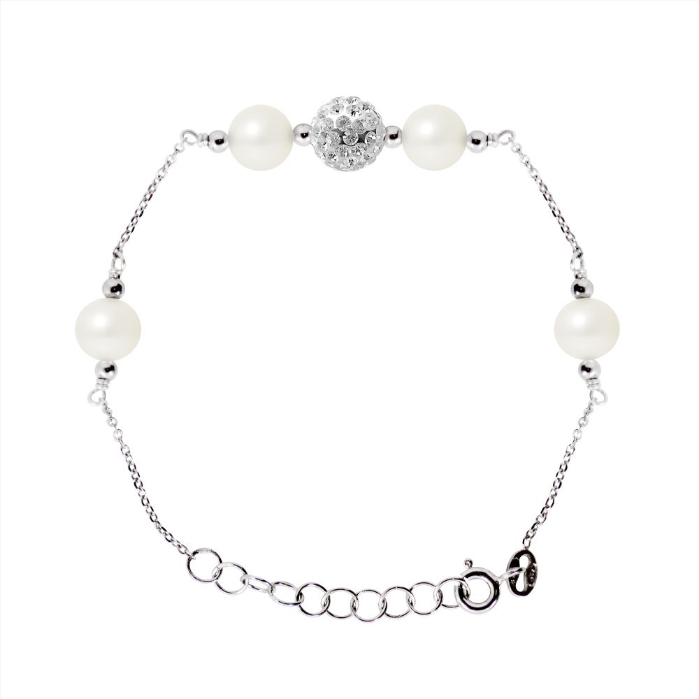 Zartes Süßwasserperlen-Armband mit Kristallen