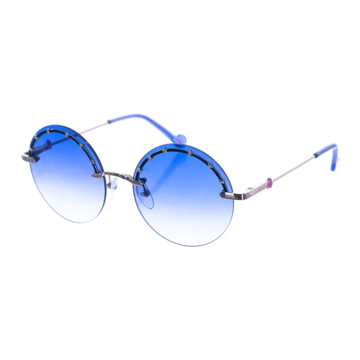 Runde randlose Sonnenbrille mit Stern-Akzenten
