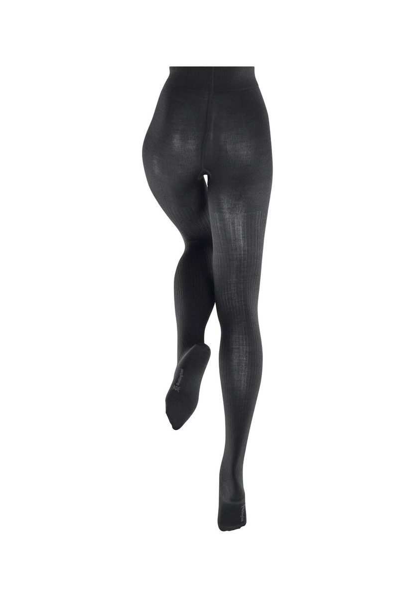 Elegante gerippte Wollmischungs-Strumpfhose