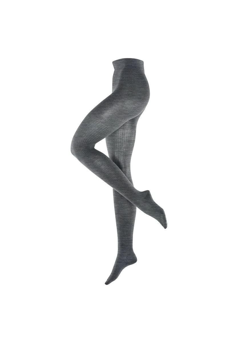 Elegante gerippte Wollmischungs-Strumpfhose