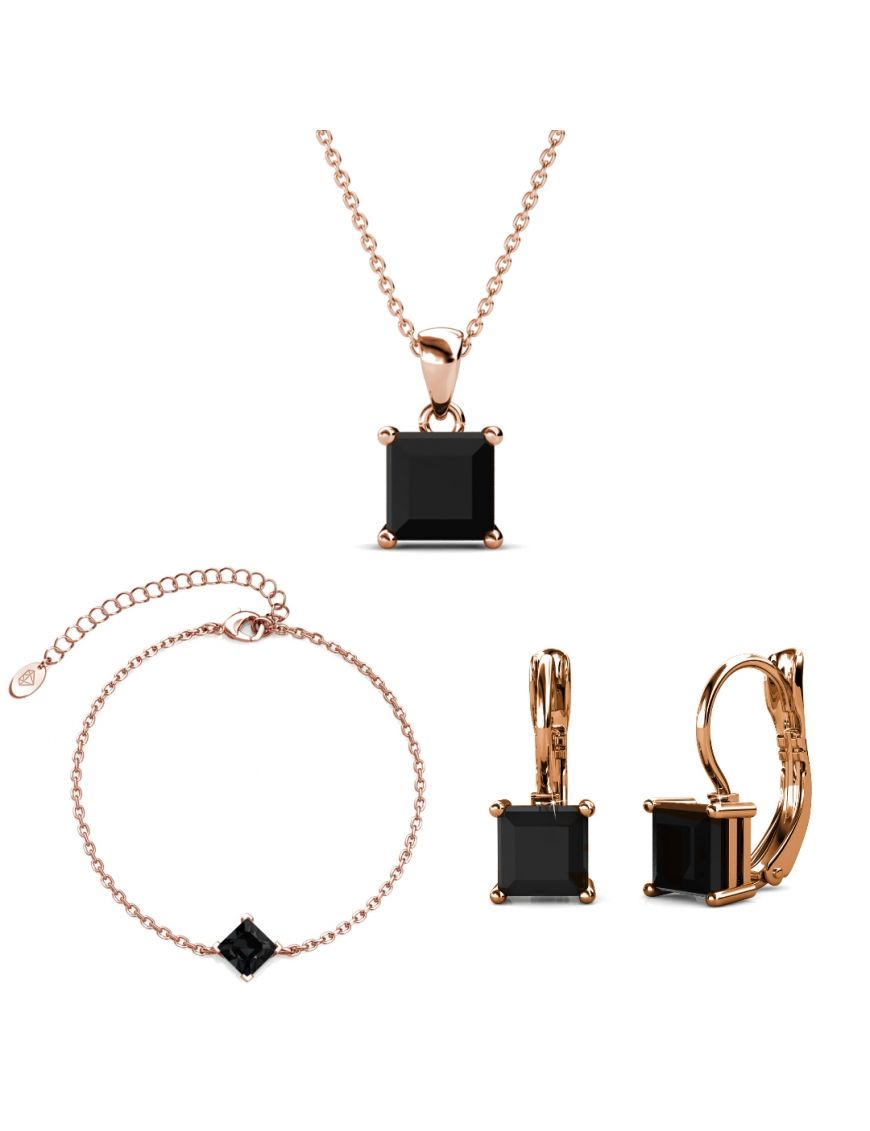 Geometrisches Quadrat-Kristall-Schmuckset