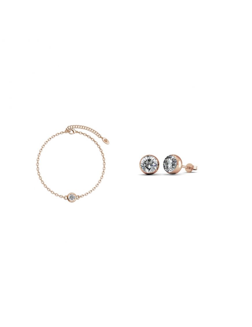 Elegantes Roségold-Schmuckset mit Kristallen