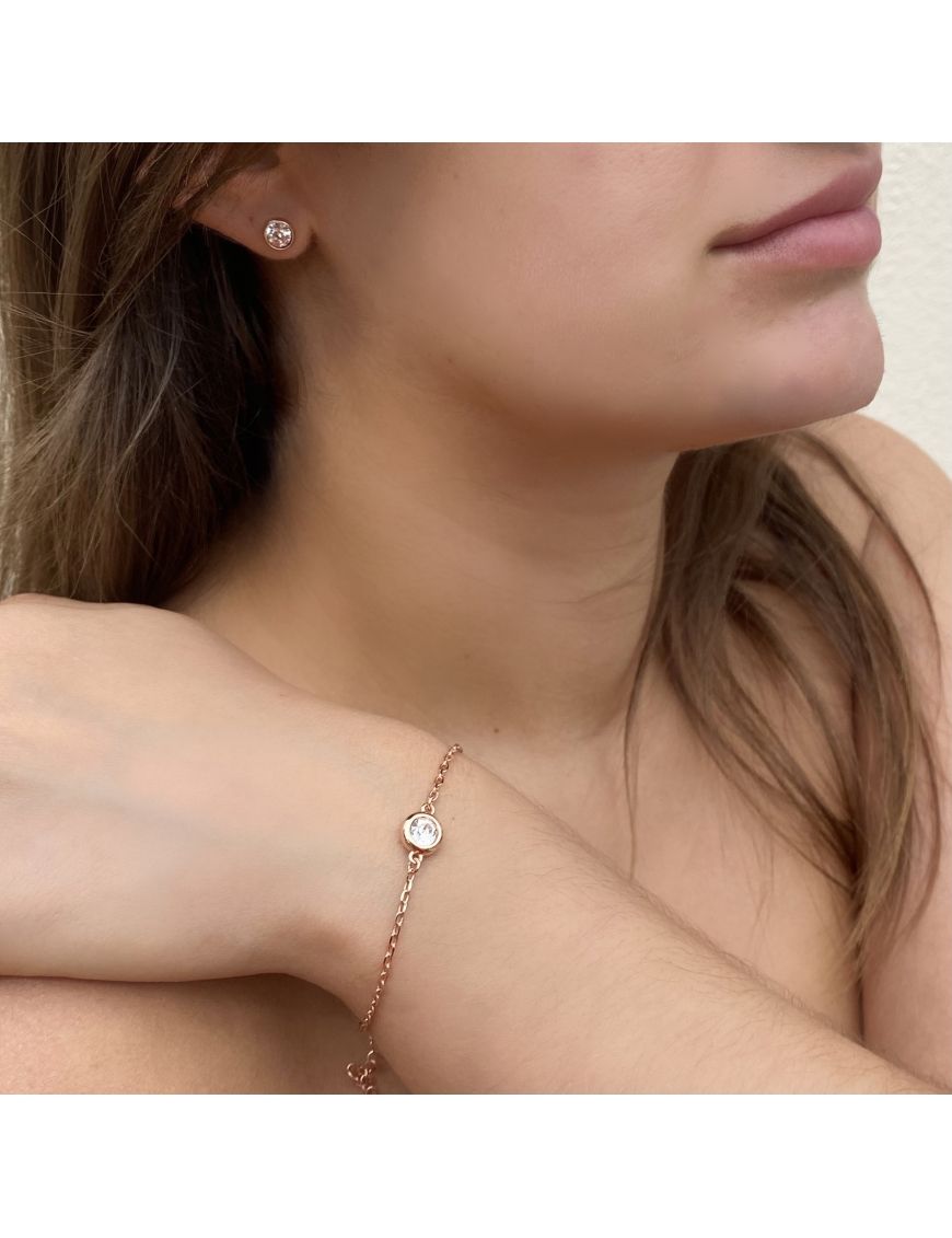 Elegantes Roségold-Schmuckset mit Kristallen