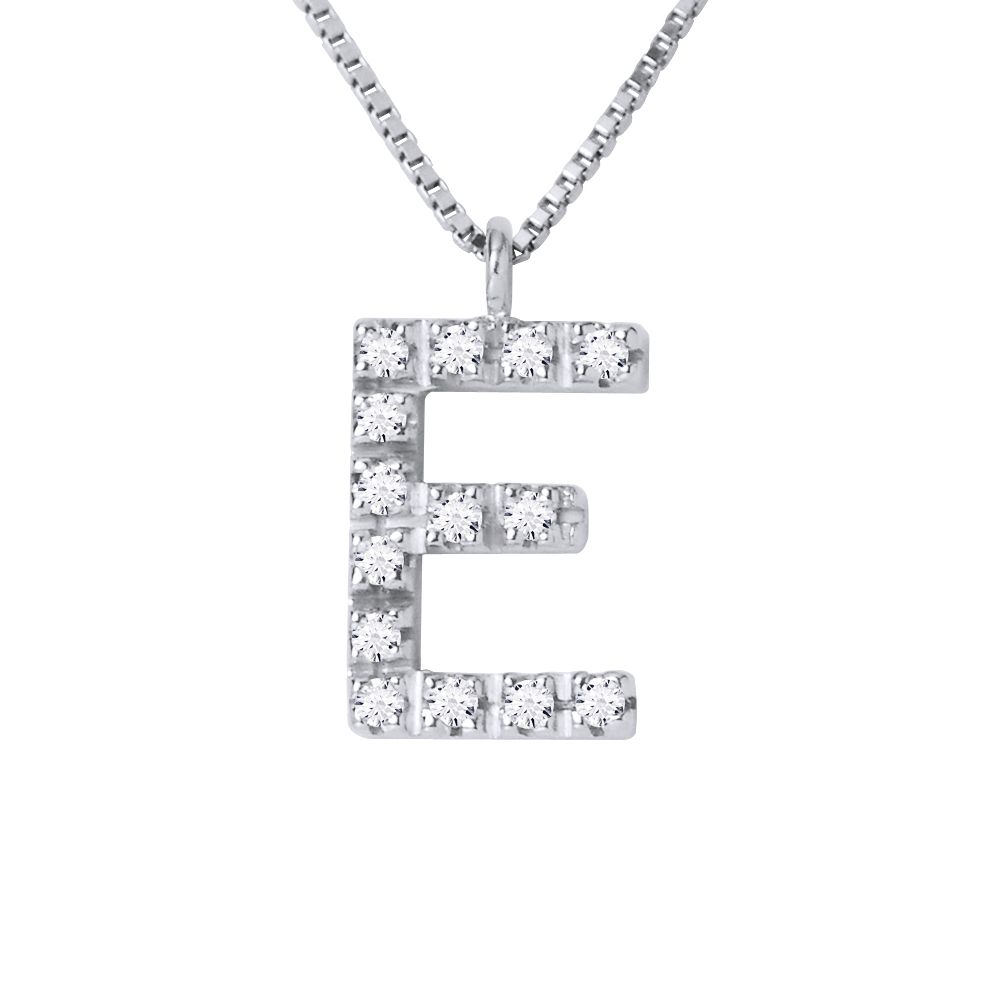 Diamant Halskette mit Buchstabe E
