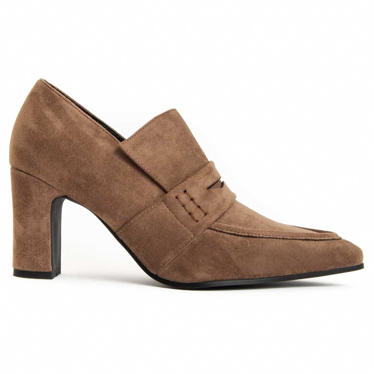 Spitze Suede-Pumps im Loafer-Stil