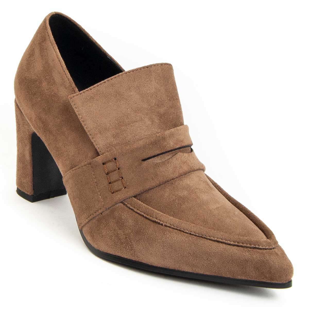 Spitze Suede-Pumps im Loafer-Stil