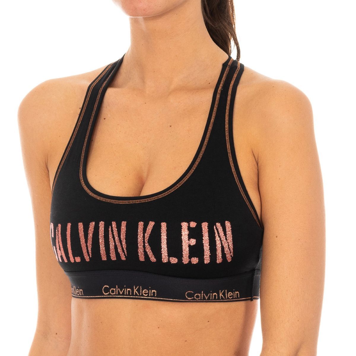 Sport-BH mit Glitzer-Logo und Racerback