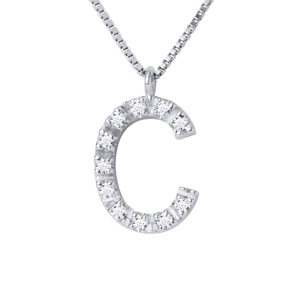 Initial-Anhänger Buchstabe C mit Diamanten