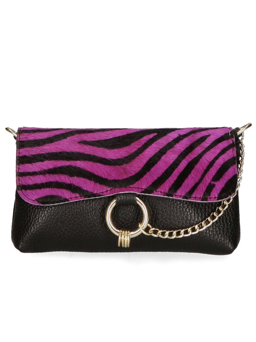 Zebra-Print Clutch aus Kalbshaar