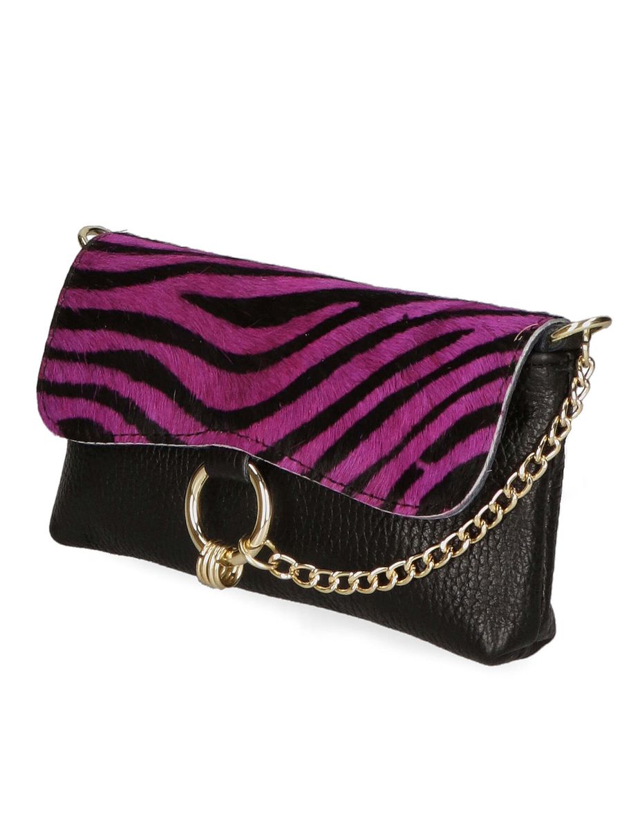 Zebra-Print Clutch aus Kalbshaar