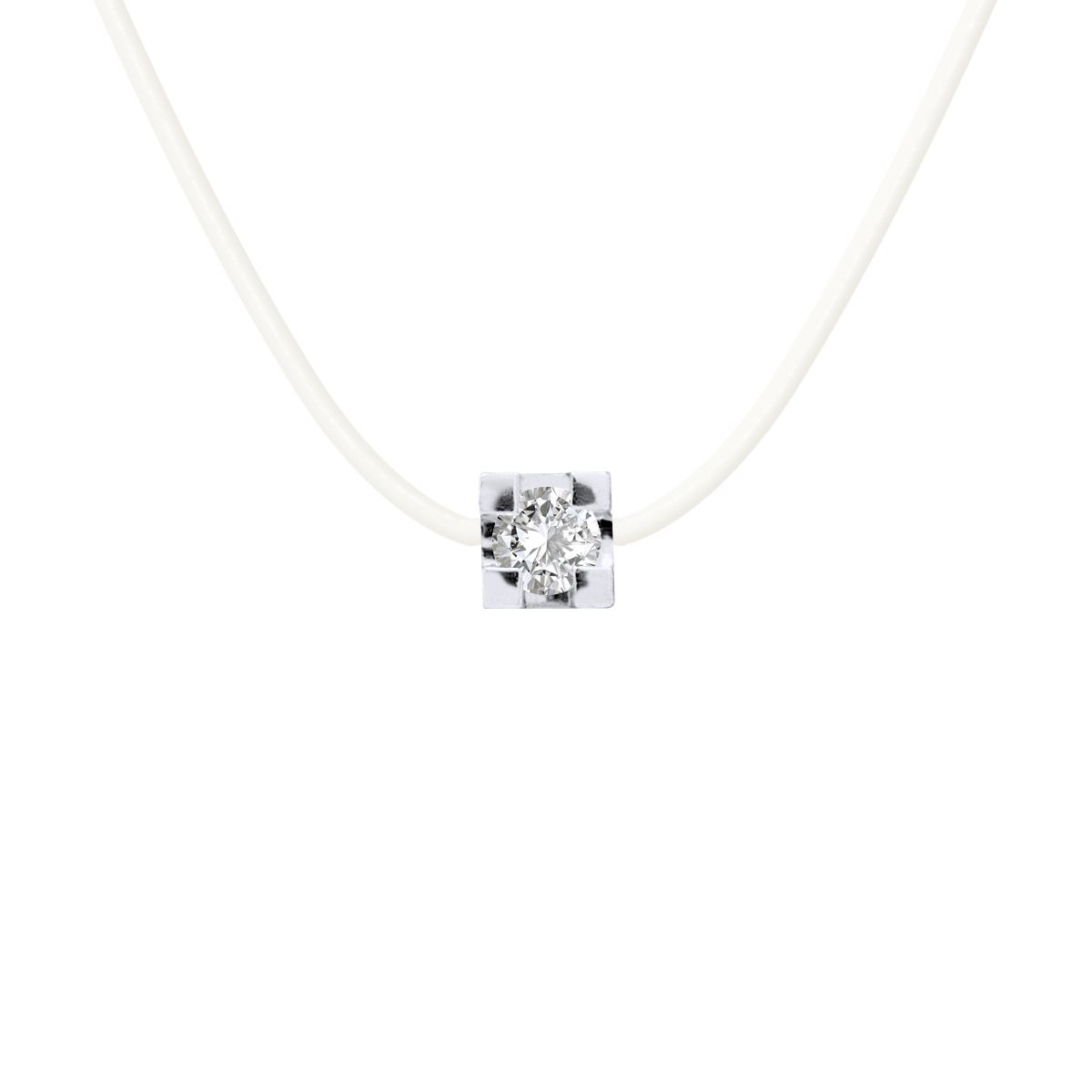 Diamant-Solitär-Kette mit transparentem Nylonband