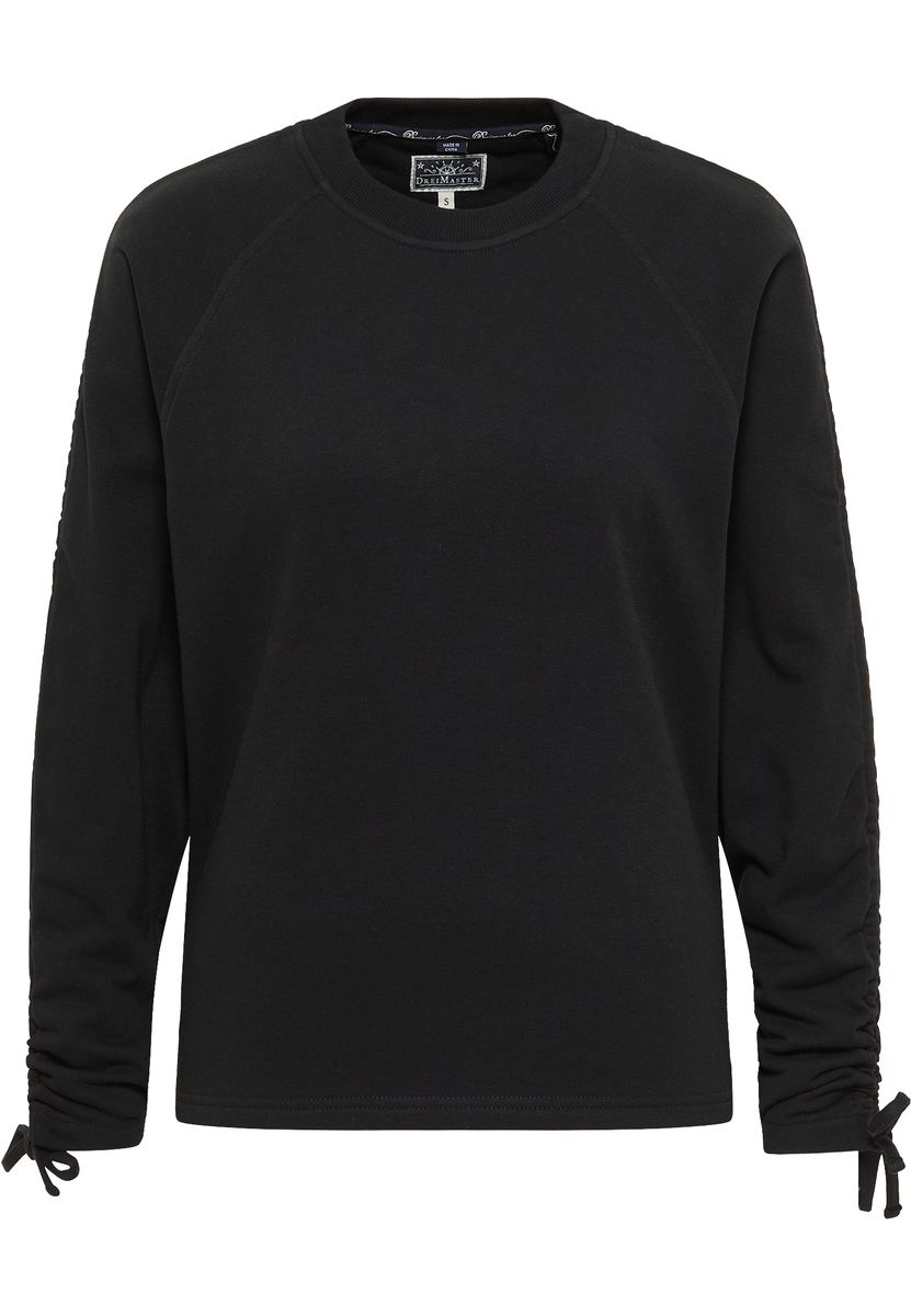 Rundhals-Sweatshirt mit Raffärmeln